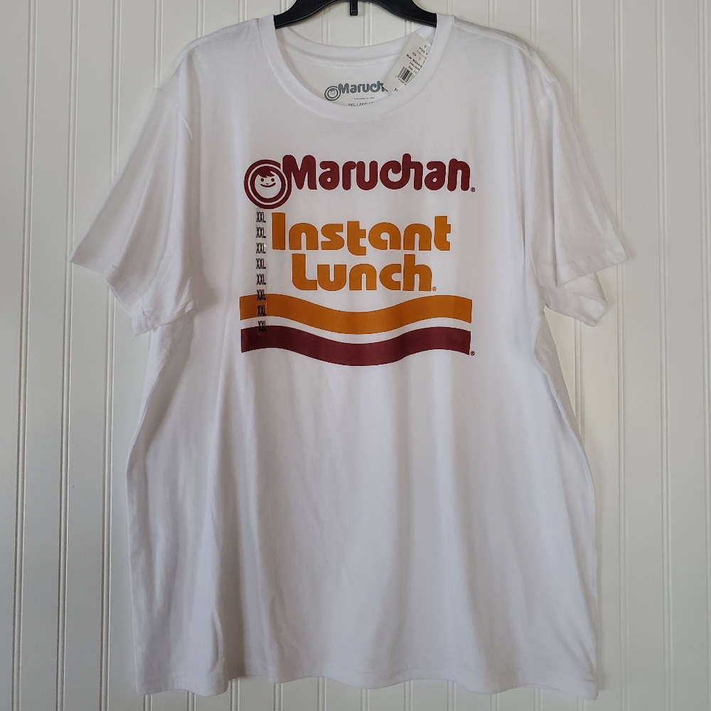 White 'Instant Lunch' Logo T-Shirt Sz XXL NWT